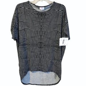 NWT Lularoe Irma Black White Grid Geometric Print - Size XXS